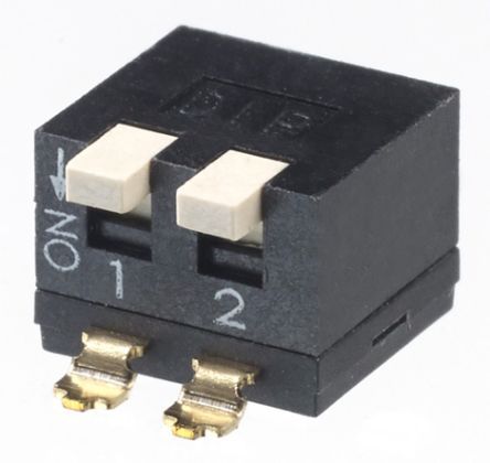 IKP0203101, APEM 2 Way Surface Mount DIP Switch DPST, Piano, Raised Actuator, Переключатель