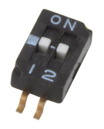 2182LPSTF, CTS 2 Way Surface Mount DIP Switch Single Pole Single Throw (SPST), Piano Actuator, Переключатель