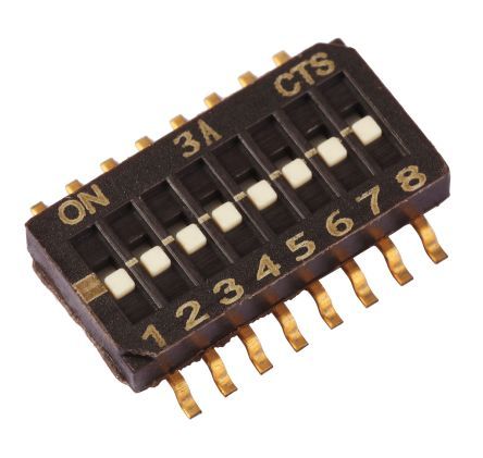 2184LPSTF, CTS 4 Way Surface Mount DIP Switch Single Pole Single Throw (SPST), Piano Actuator, Переключатель