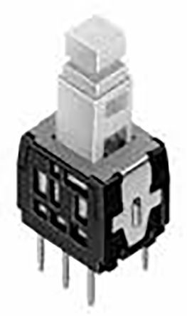 SPPH430200, Alps Alpine Double Pole Double Throw (DPDT) Momentary Push Button Switch, PCB, 30V dc, Кнопочный переключатель