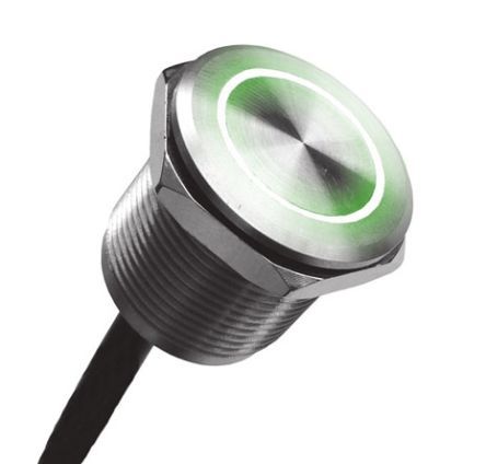 MPZIFDI Bulgin Illuminated Grey Wire Lead Piezo Switch IP IPK  A   V dc   C Пьезопереключатель