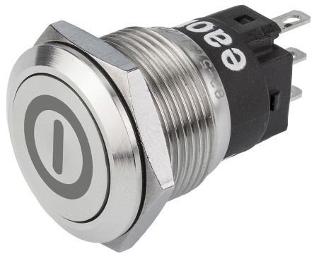 82-5151.1000.B001, EAO Single Pole Double Throw (SPDT) Momentary Push Button Switch, IK10, IP65, IP67, 19 (Dia.)mm, Panel Mount, ON / OFF,, Кнопочный переключатель