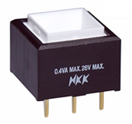 UB15SKG03N, NKK Switches Single Pole Double Throw (SPDT) Momentary Push Button Switch, PCB, 28V ac/dc, Кнопочный переключатель