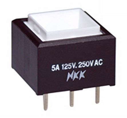 UB15SKW03N, NKK Switches Single Pole Double Throw (SPDT) Momentary Push Button Switch, PCB, 30 V dc, 125 V ac, 250 V ac, Кнопочный переключатель