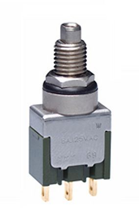 MB2011SD8G01, NKK Switches Single Pole Double Throw (SPDT) Momentary Push Button Switch, Bushing, 28V ac/dc, Кнопочный переключатель