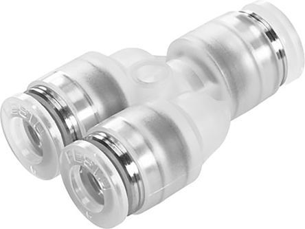 NPQP-Y-Q6-E-FD-P10, Festo NPQP Pneumatic Y Tube-to-Tube Adapter, Push In 6 mm x Push In 6 mm x Push In 6 mm, Переходник