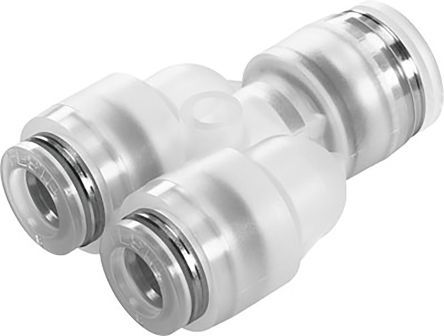 NPQP-Y-Q12-Q10-FD-P10, Festo NPQP Pneumatic Y Tube-to-Tube Adapter, Push In 12 mm x Push In 10 mm x Push In 10 mm, Переходник