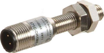 871C-M2NP5-P3, Allen Bradley M5 x 0.5 Inductive Sensor - Barrel, PNP-NO Output, 1.5 mm Detection, IP67, IO-Link, M8 - 3 Pin Terminal, Индуктивный датчик приближения