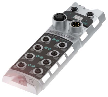 BNI PNT-508-105-Z015, BALLUFF M12 4-Pin - 8 x M12 5-Pin Female Input/Output Module for use with Ethernet/IP Programme, High Performance