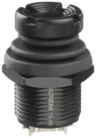 NVH1D1C0CP2S, APEM, 3 Way Thumbstick Castle, Momentary, IP67, IP69K Rated, 12V dc, Джойстик-переключатель