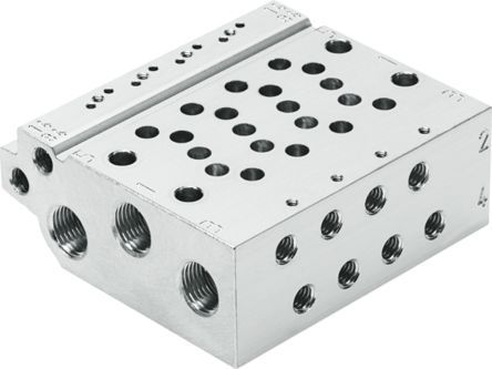 VABM-L1-10HW-G18-3, Festo 3 stations G 1/8 Manifold Base, Aluminium Alloy 1/8 in G