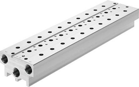 VABM-B10-20S-G14-6, Festo 6 stations G 1/4 Manifold Base, Aluminium Alloy 1/4 in G