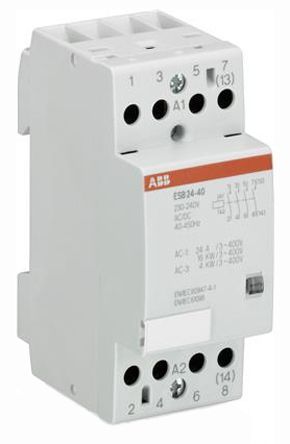 ESB24-40 24AC, ABB 4 Pole Contactor - 24 A, 24 V ac Coil, System M Pro, 4NO, 4 kW, Контактор