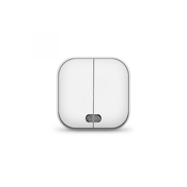 Выключатель двухклавишный с подсветкой серия IONICH, о/у, 10А, 220В, белый (еврослот)