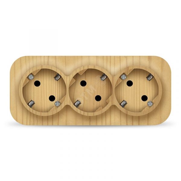 Розетка трехместная серия IONICH, с/з, о/у, 16А, 220В, сосна