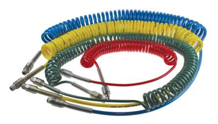 1470U12 03 17, Legris 2m Red Coil Tubing with Connector, PUR, R 3/8, Трубка