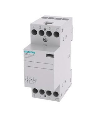 5TT5031-2, Siemens 4 Pole Installation Contactor - 24 A, 24 V AC/DC Coil, Sentron, 3NO/1NC, Контактор