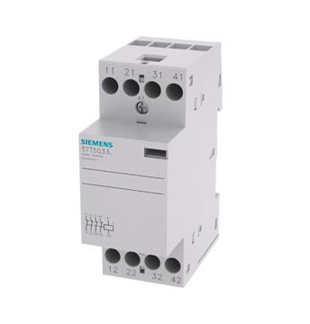 5TT5033-2, Siemens 4 Pole Installation Contactor - 24 A, 24 V AC/DC Coil, Sentron, 4NC, Контактор