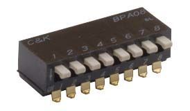 BPA10SBR, C & K 10 Way Surface Mount DIP Switch SPST, Raised, Slide Actuator, Переключатель