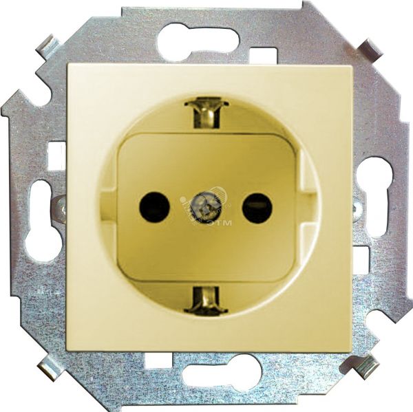 15 Розетка с заземлением 16А 250В винтовой зажим слоновая кость