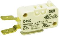 D45U-V3AA, ZF SPDT-NO/NC Button Microswitch, 16 A @ 250 V ac, Микропереключатель