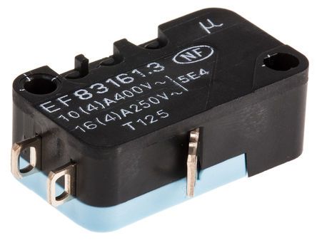 83161301, Crouzet NO/NC Plunger Microswitch, 20 A @ 250 V ac, Микропереключатель