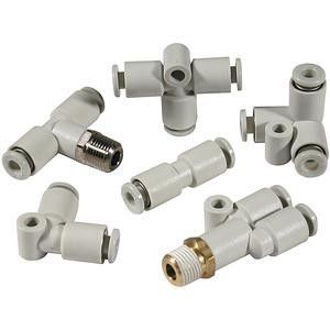 KQ2U06-00A(10), SMC KQ2 Y Connector, Plug In 6 mm x Plug In 6 mm x Plug In 6 mm, Переходник