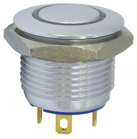 MAV16CBRE-5-JR-12V, KNITTER-SWITCH Single Pole Single Throw (SPST) Momentary Yellow LED Push Button Switch, IP67, 16 (Dia.)mm, Panel Mount,, Кнопочный переключатель