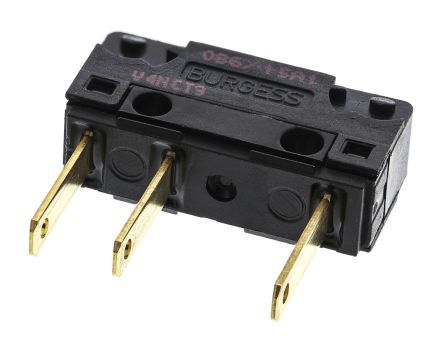 42393, Saia-Burgess SPDT Plunger Microswitch, 5 A @ 250 V ac, Микропереключатель