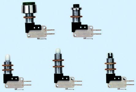 44607, Saia-Burgess SPDT Button Microswitch, 15 A @ 250 V ac, Микропереключатель