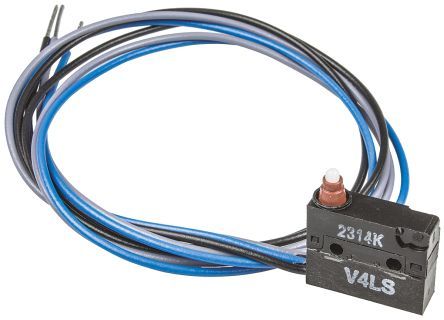 44710, Saia-Burgess SP-NO/NC Plunger Snap Action Micro Switch, 5 A @ 250 V ac, Микропереключатель