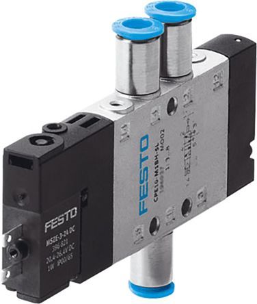 CPE10-M1BH-5L-QS-6, Festo 5/2 Solenoid Pilot Valve Electrical Push In 6 mm CPE Series, Клапан