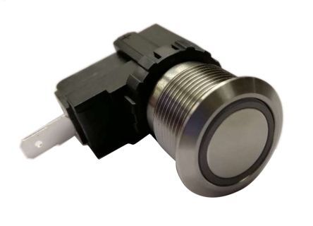 MW19-A0F1E00-A1DB, RS PRO Single Pole Single Throw (SPST) Latching Push Button Switch, IP67, 19.1 (Dia.)mm, Panel Mount, Power Symbol, 250, Кнопочный переключатель