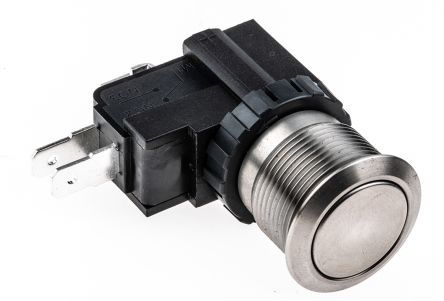 MW19-A0F1000-A1ZB, RS PRO Single Pole Double Throw (SPDT) Latching Push Button Switch, IP67, 19.1 (Dia.)mm, Panel Mount, 250 / 125V ac, Кнопочный переключатель