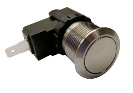 MW19-A0F1000-A1DB, RS PRO Single Pole Single Throw (SPST) Latching Push Button Switch, IP67, 19.1 (Dia.)mm, Panel Mount, 250 / 125V ac, Кнопочный переключатель