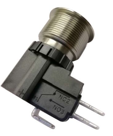 MW22-A0F0000-A1ZB, RS PRO Single Pole Double Throw (SPDT) Momentary Push Button Switch, IP67, 22.2 (Dia.)mm, Panel Mount, 250 / 125V ac, Кнопочный переключатель