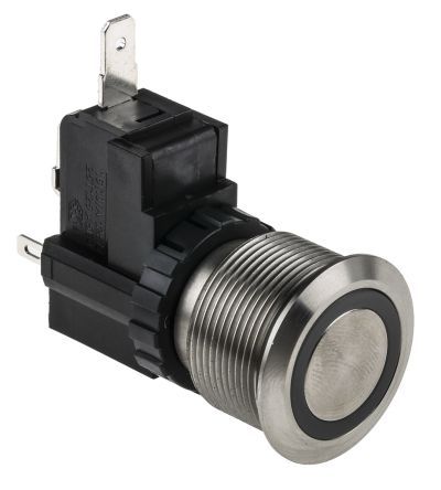 MW22-A0F0E124-A1TB, RS PRO Single Pole Single Throw (SPST) Momentary White LED Push Button Switch, IP67, 22.2 (Dia.)mm, Panel Mount, 250 /, Кнопочный переключатель