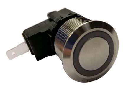 MW22-A0F0E124-A1DB, RS PRO Single Pole Single Throw (SPST) Momentary White LED Push Button Switch, IP67, 22.2 (Dia.)mm, Panel Mount, 250 /, Кнопочный переключатель