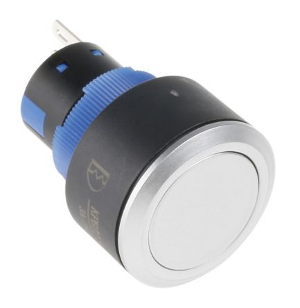 KPB22-8800-F10-00-JQ, RS PRO Single Pole Double Throw (SPDT) Momentary Push Button Switch, IP65, 22.2 (Dia.)mm, Panel Mount, 250V ac, Кнопочный переключатель