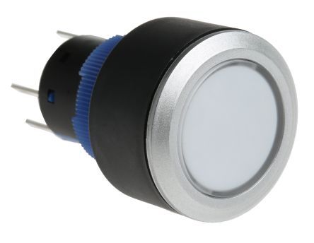 KPB22-8000-F10-324-JQ, RS PRO Single Pole Double Throw (SPDT) Momentary Red LED Push Button Switch, IP65, 22.2 (Dia.)mm, Panel Mount, 250V ac, Кнопочный переключатель