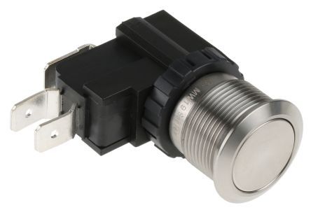 MW19-A0F0000-A3ZA, RS PRO Single Pole Double Throw (SPDT) Momentary Push Button Switch, IP67, 19.1 (Dia.)mm, Panel Mount, 250 / 125V ac, Кнопочный переключатель