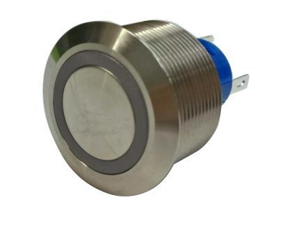 MPB25-A0F10E-124-JQ, RS PRO Single Pole Double Throw (SPDT) Momentary White LED Push Button Switch, IP67, 25.2 (Dia.)mm, Panel Mount, 250V ac, Кнопочный переключатель