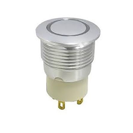 MPB16L-CARE-07-JR-24V, RS PRO Single Pole Single Throw (SPST) Momentary Blue LED Push Button Switch, IP67, 16 (Dia.)mm, Panel Mount, 36V dc, Кнопочный переключатель