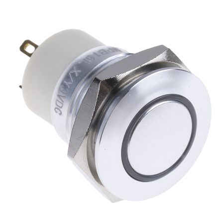 MPB16L-CARE-05-JR-3V, RS PRO Single Pole Single Throw (SPST) Momentary Yellow LED Push Button Switch, IP67, 16 (Dia.)mm, Panel Mount, 36V dc, Кнопочный переключатель