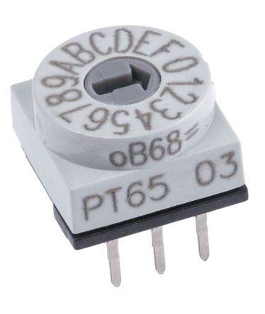 PT65103, Hartmann 16 Way Through Hole DIP Switch, Rotary Flush Actuator, Переключатель