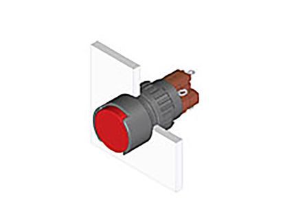 51-271.0252, EAO Illuminated Push Button Switch, IP65, Black, Panel Mount, Latching for use with Series 51 Switches -25°C +55°C