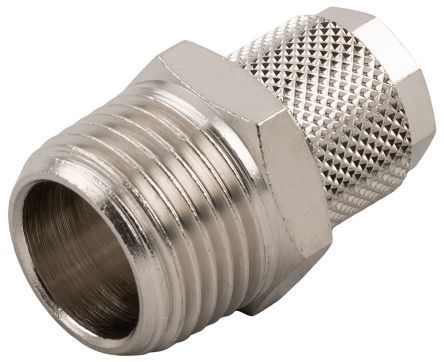 0100000014, RS PRO Threaded-to-Tube Pneumatic Fitting R 3/8 to Push In 12 mm, Прямой фитинг