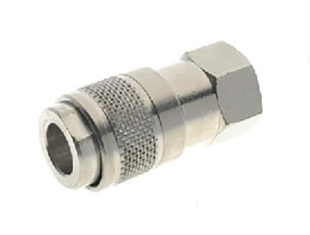 0011200001, RS PRO Pneumatic Quick Connect Coupling Nickel Plated Brass 1/8in Threaded, Муфта