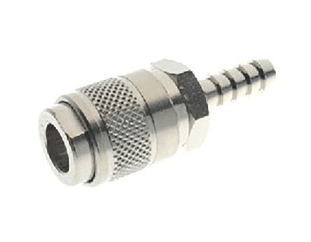 0011500001, RS PRO Pneumatic Quick Connect Coupling Nickel Plated Brass Hose Barb, Муфта