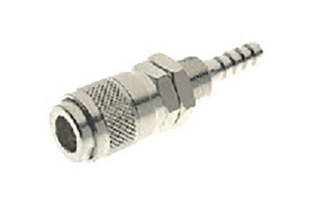 0011900002, RS PRO Pneumatic Quick Connect Coupling Nickel Plated Brass Hose Barb, Муфта